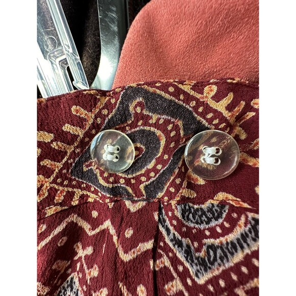 CHICO'S DESIGN Rayon Wrap Midi Skirt 2 Large Aztec Southwestern Print Rust - Picture 5 of 6